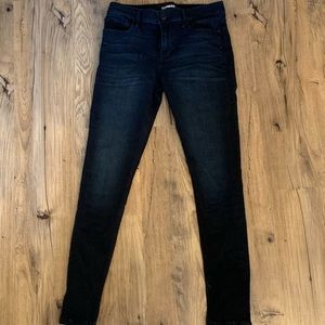 Dark Blue Mid Rise Express Skinny Jeans